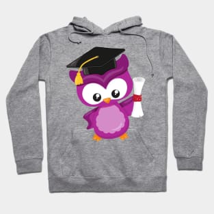 Cute Owl, Baby Owl, Little Owl, Graduation Owl Hoodie